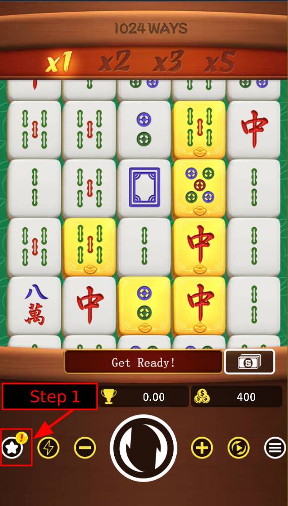 Step 1: the event icon is highlighted in the selected game